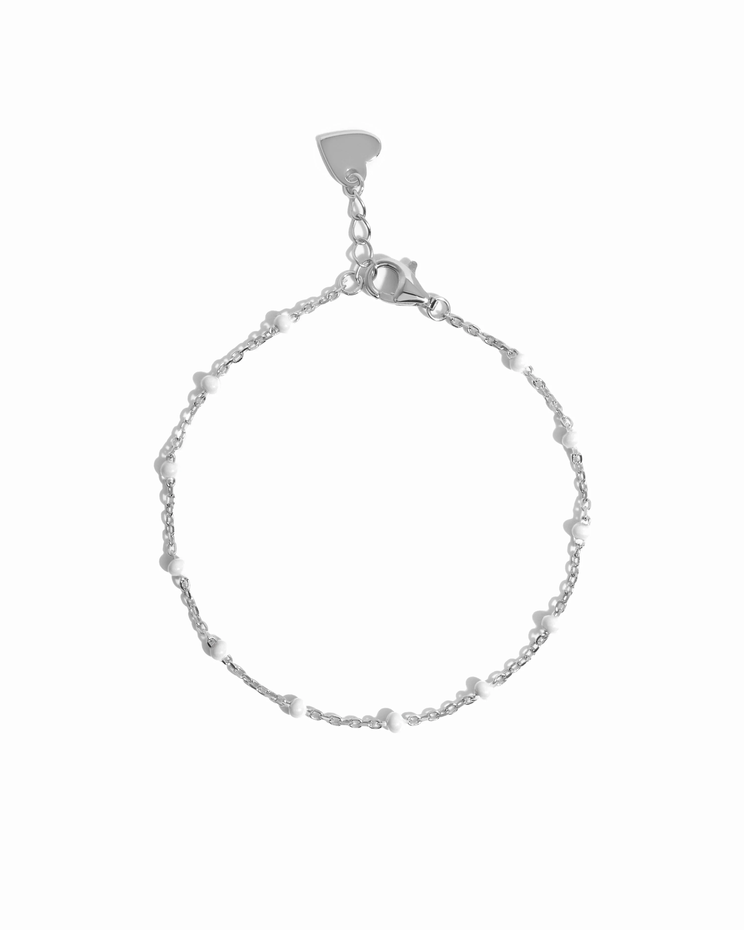 White Enamel Beaded Bracelet - Image 8