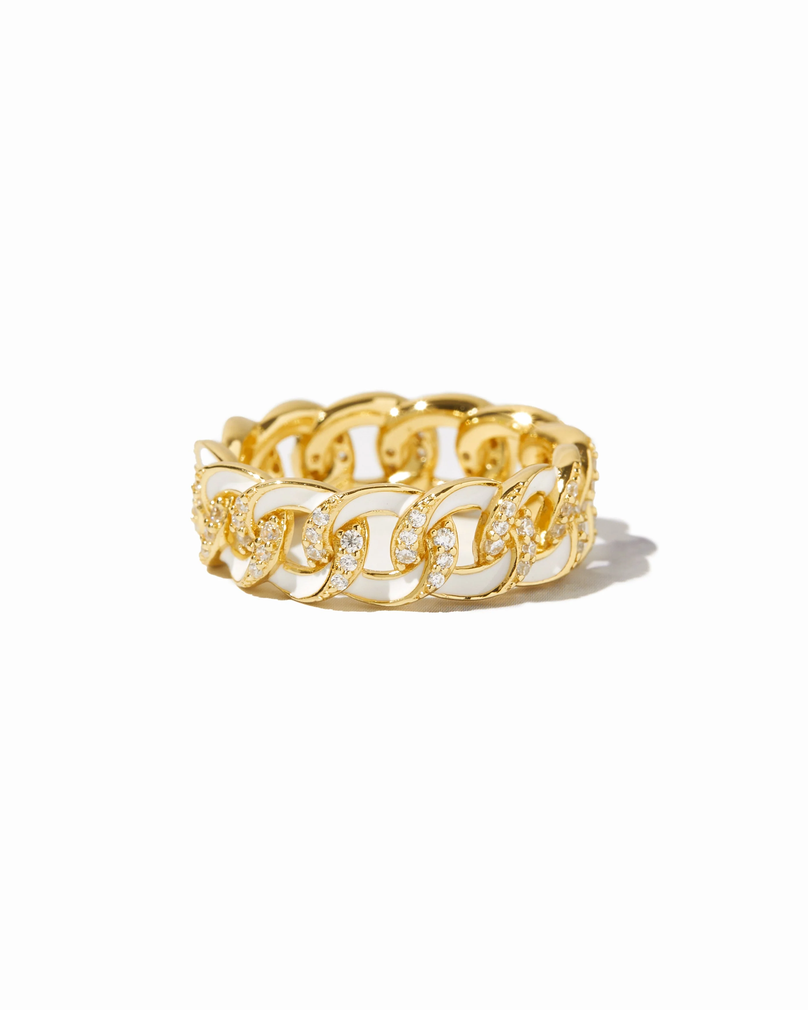 White Enamel Chain Ring
