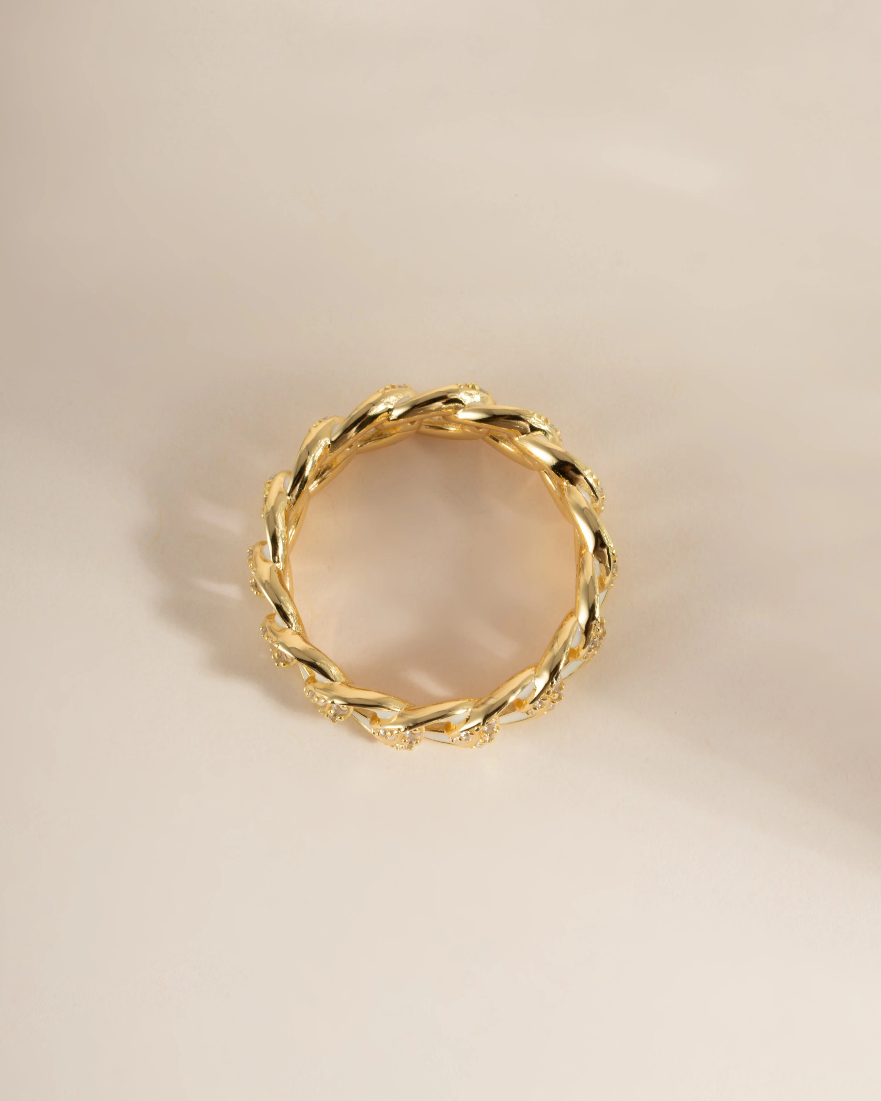 White Enamel Chain Ring - Image 7