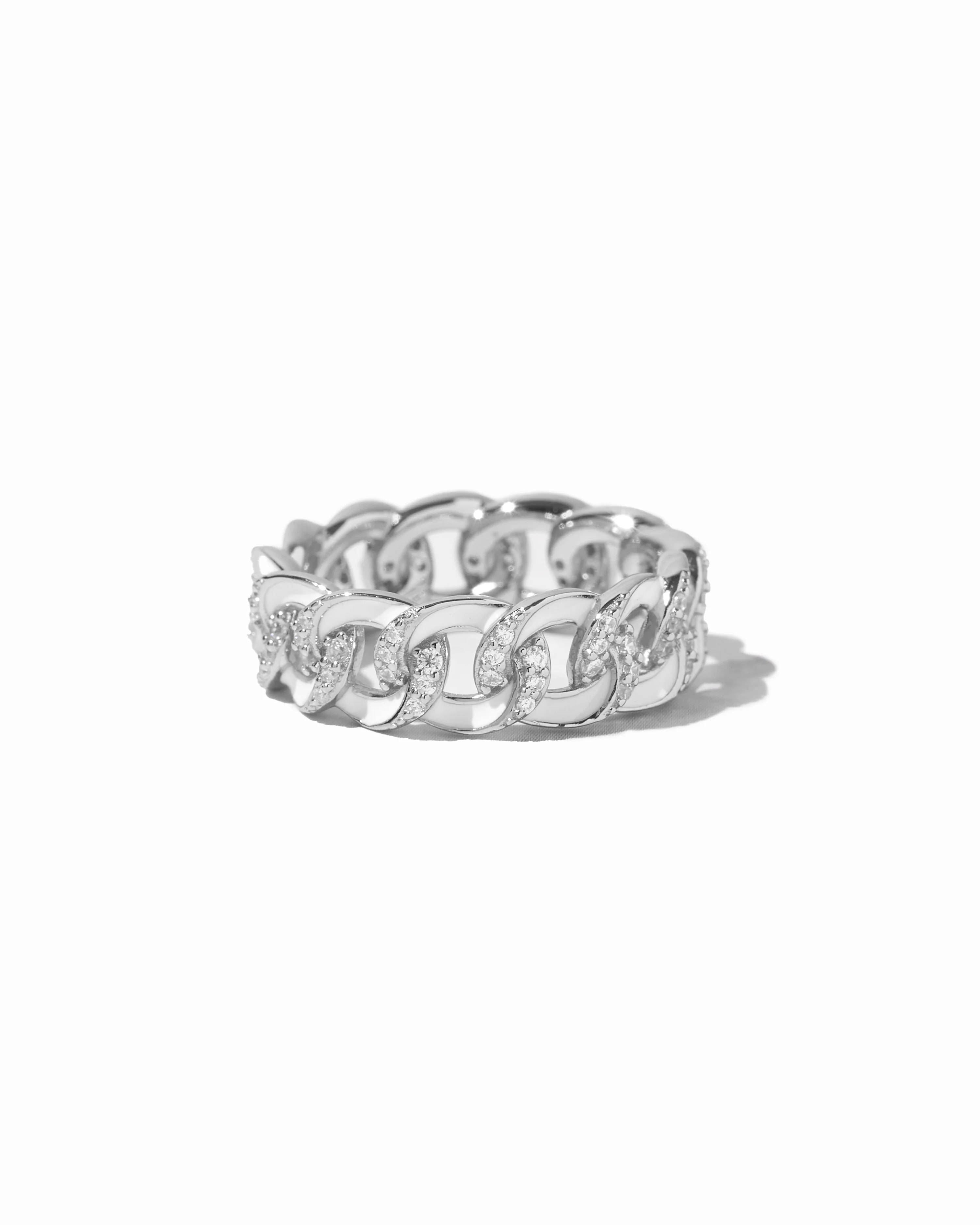 White Enamel Chain Ring - Image 8