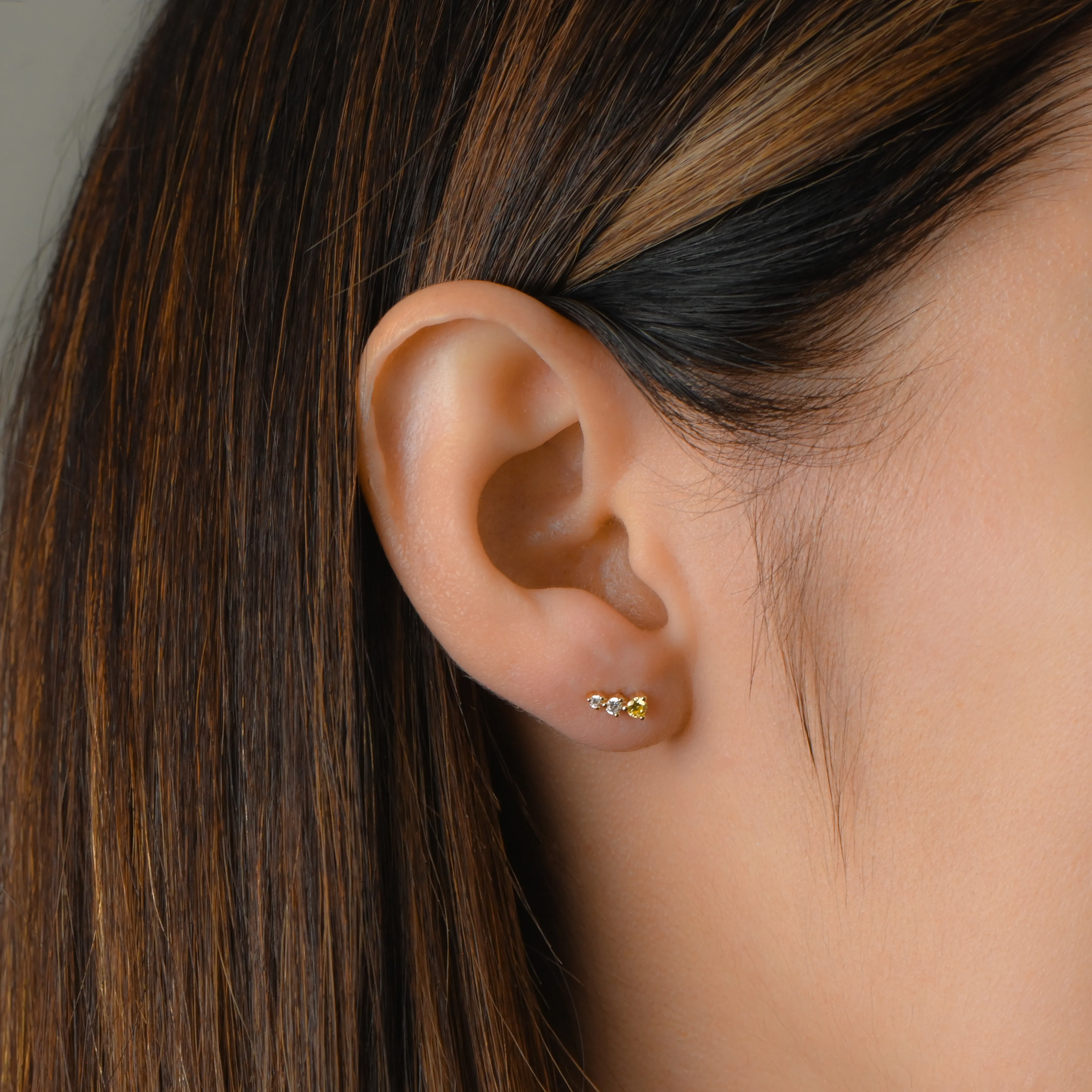Yellow & Diamond Ear Climber - Image 2